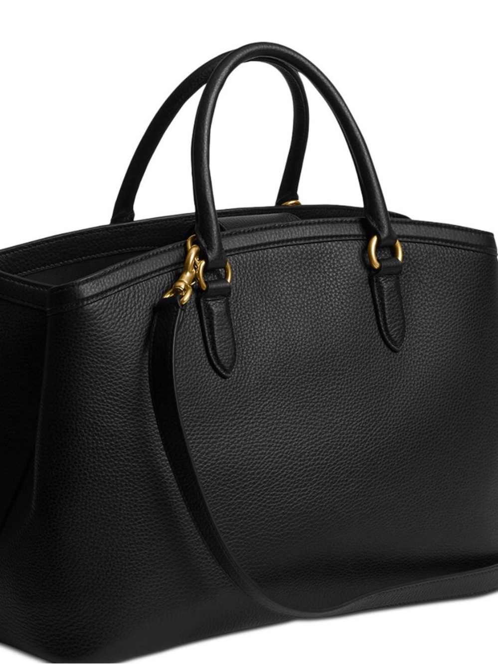 COACH Black Pebble Leather Legacy Large Carryall with Gold Hardware - Picture 2 of 10